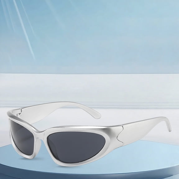 Sports Sunglasses for Men Women UV400 Protective Wrap Around Sports Sunglasses with Cyber Design Lightweight Oval Frame Eyewear for Driving Fishing Cycling Running