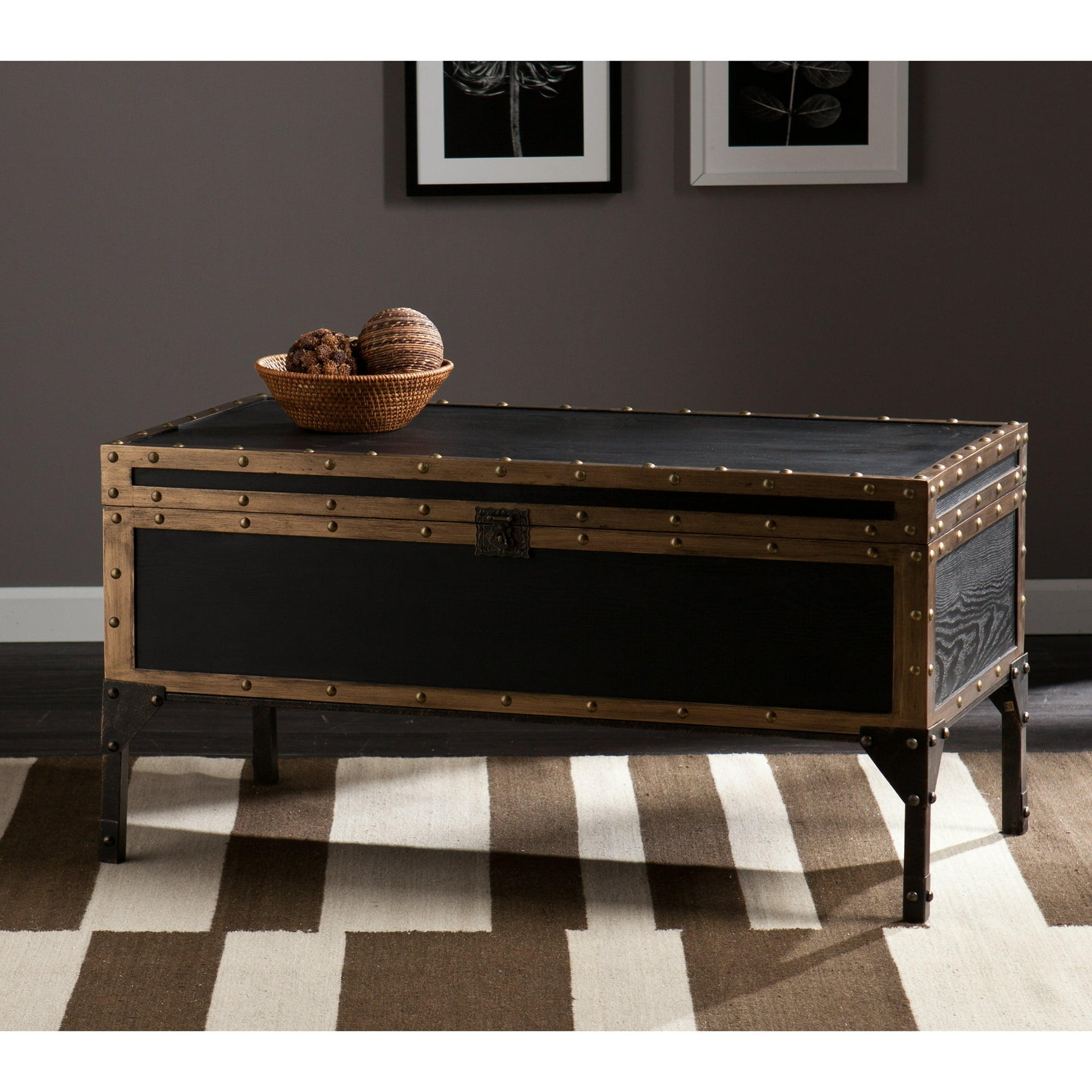 SOLD - Vintage / Industrial Steamer Trunk Coffee Table