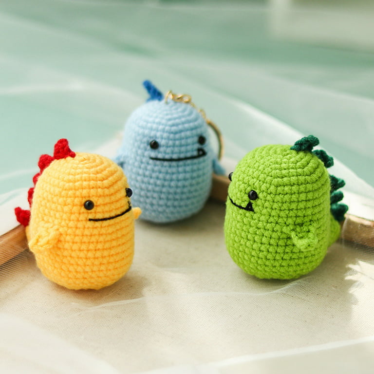  Handmade Crochet Keychain Stuffed Animal Crafts Knitted Crochet  Toys - Keychain Accessory- Dinosaur - Handmade Keychain Amigurumi Crochet  Plushies for Birthday Christmas Gifts : Handmade Products