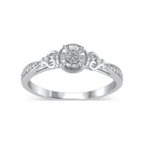 Diamond Accent (I3 clarity, I-J color) Hold My Hand Diamond Promise Ring in 10kt White Gold, Size 7