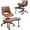 PU|Brown, variant on Ergonomic Cross Legged Office Chair with High Lumbar Support, Adjustable Height Kneeling Desk Chair for Meditation, ADHD & Yoga, Wide Criss Cross Seat with Wheels