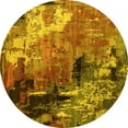 thumbnail image 1 of Ahgly Company Indoor Round Oriental Yellow Industrial Area Rugs, 6' Round, 1 of 4