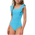 thumbnail image 2 of Teen Bikinis for Girls Girls Swimsiut One Piece Bathing Suits Cut Out Swimwear with Mesh Cover Up Skirt Adjustable Straps 5-14Y, 2 of 7