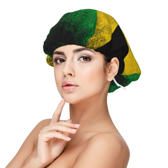 Jamaica Flag Jamaican Print Sleep Cap Satin Bonnet Sleeping Hat Soft Elastic Night Hair Cover For Women