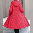 thumbnail image 3 of Womens Long Puffer Coat Lightweight Diamond Quilted Slim Full Zipper Hooded Long Sleeve Parkas, 3 of 7