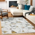 thumbnail image 3 of Grey Geometric Area Rugs for Living Room Washable Rugs Boho Moroccan Area Rug Soft Neutral Geometric Bohemian Carpet Distressed Indoor Rug for Bedroom Dining Room Office Foldable Nonslip Rug, 3 of 9