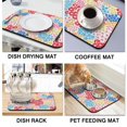 thumbnail image 5 of Blooming Floral Flower Drying Mat Absorbent Coffee Mat Collapsable Kitchen Drying Mat for Kitchen Counter (19.5x12in,Set Of 2), 5 of 7