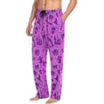 thumbnail image 5 of Purple Halloween Print Ghost Pajama Pants, Men's Lounge Pants Light with Drawstring and Pockets, Christmas New Year Birthday Father's Day Gifts, Medium, 5 of 7