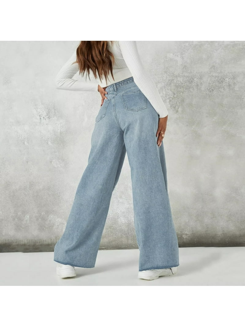 Womens Wide Baggy Jeans Skater Jeans High Waisted Ripped Denim Tall Women on Pants Womens Pants plus Size Women Pants plus Size on Pants Women plus Size Clothes -