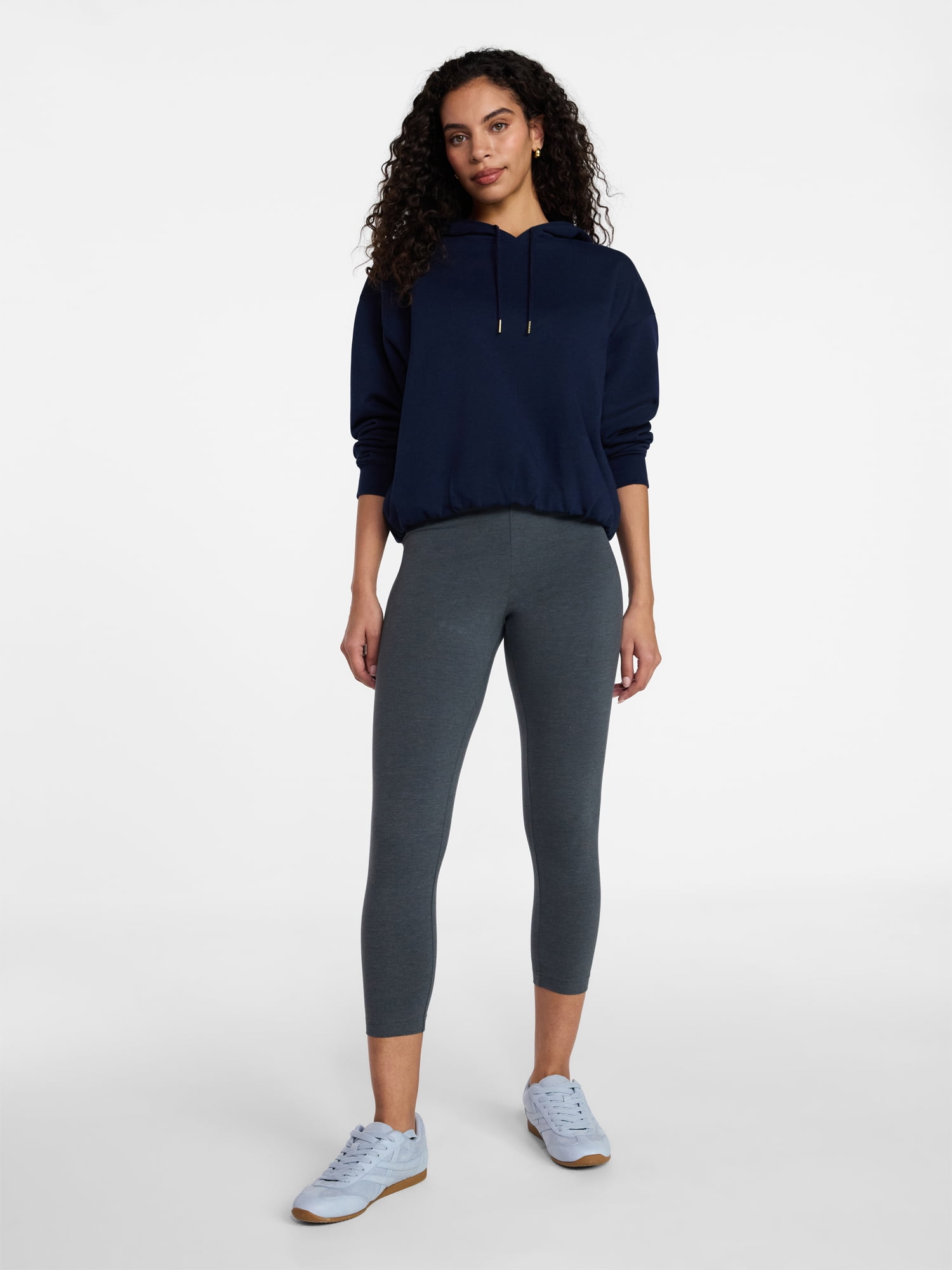 Time and Tru Women's Bubble Hem Pullover Hoodie, Size XS-XXXL