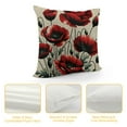 thumbnail image 4 of Creowell Spring Floral Black Red Poppy Flower Throw Pillow Covers 18x18 Inch Summer Outdoor Decorative Sturdy  Square Pillowcase for Couch Sofa Living Room Bedroom Home Decor, 4 of 5