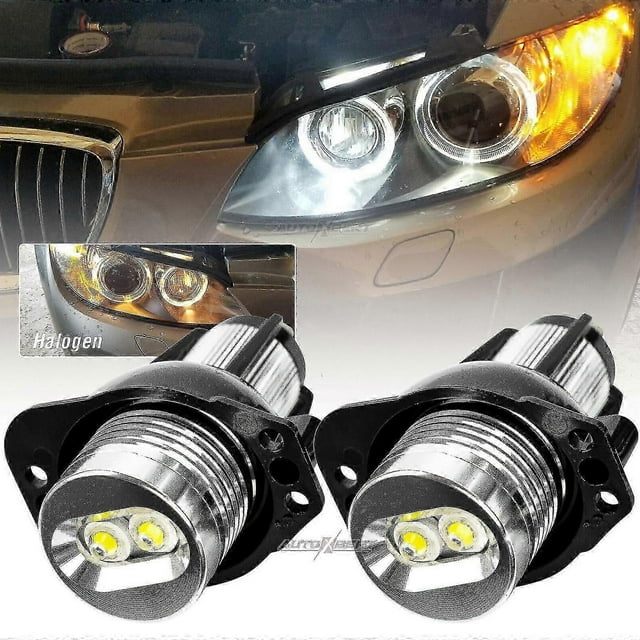 2X LED Angel Eyes For BMW E90 E91 XENON WHITE Parking Light For BMW Rings 6000K