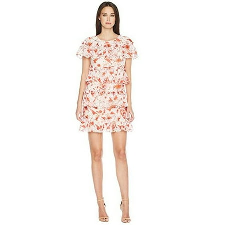 Badgley Mischka Floral Print Runway Dress Red Multi 8