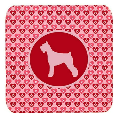 

Schnauzer Giant Valentine Hearts Foam Coasters - Set 4 3.5 x 3.5 In.