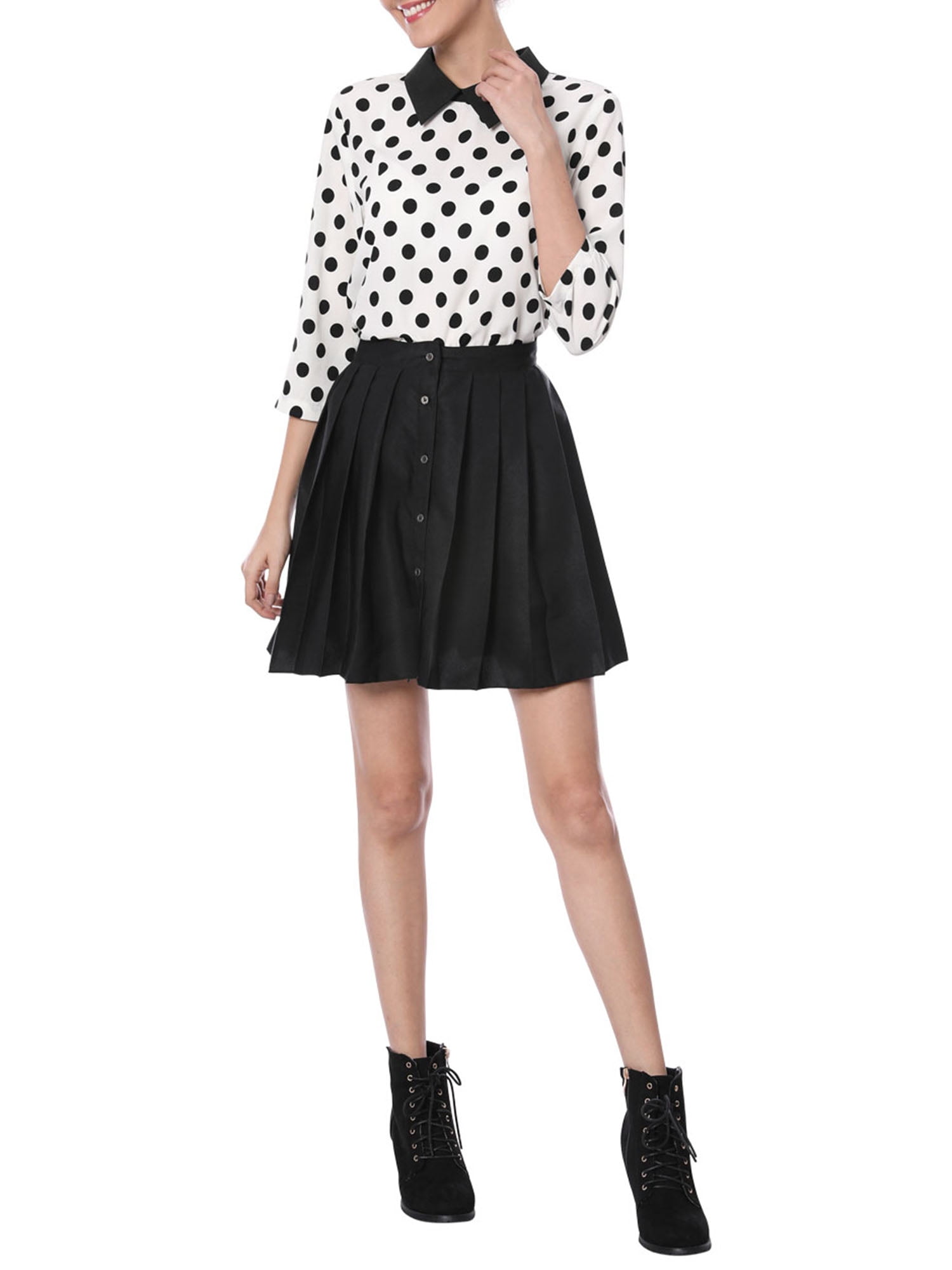 DARING DIVA Blouses 3/4 Sleeves Solid Office Work Tops S White