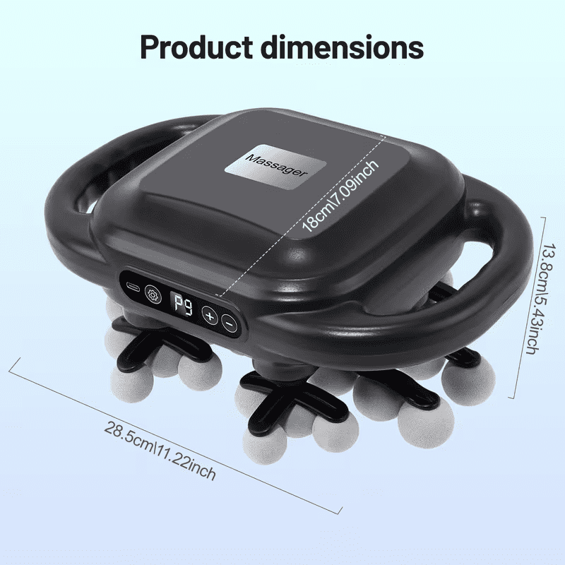 32-Head Deep Tissue Massage Gun with 9 Speeds Intensity adjustment, Handheld Electric Percussion Massager Quiet Rechargeable for Back Neck Muscle Pain Relief