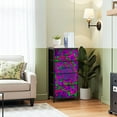 thumbnail image 2 of Boho Dresser for Bedroom with 4 Storage Drawers Wave Colorful Neon Proton Marble Chaos Purple Green Plastic Pink Dressers Chest of Drawers Steel Framed Fabric Closet Organizers for Entryway, 2 of 7