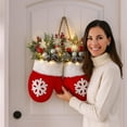 thumbnail image 5 of JHEHF Christmas Mitten Wreath with Lights Christmas Lighted Werath Front Door Garland xmas Hanging Ornament for Party Decoration Farmhouse Home Garden Wall Decor, 5 of 9