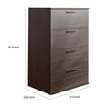 thumbnail image 5 of Levy Tall Dresser Chest, 4 Jumbo Drawers, Farmhouse Dark Brown Wood Finish, 5 of 5