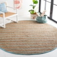 thumbnail image 2 of SAFAVIEH Natural Fiber Jack Striped Area Rug, Teal/Natural, 7' x 7' Round, 2 of 8