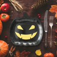 thumbnail image 2 of Classic Kitchen Accessories, Halloween Dinnerware Set Orange Black Pumpkin Themed Paper Plates Cups Napkins Halloween Disposable Tableware for Themed Birthday, 2 of 4