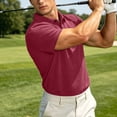 thumbnail image 6 of Golf Shirts For Men Short Sleeve Lapel Button Polos-Collared Texture Tops Casual Moisture Wicking Polos Shirt (2XL, Red), 6 of 9