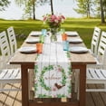 thumbnail image 4 of Table Runners 36 Inches Long Dress Scarves, Spring Botanical Farmhouse Kitchen/Dining Table Runner, Short Coffee Tablerunners, Garden Birds Floral Leaves Gray Woodn 13x36 Inch, 4 of 9