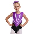 thumbnail image 3 of Hansber Girls Gymnastics Dance Outfits Rhinestone Leotards with Athletic Shorts Leggings And Purple 6, 3 of 7