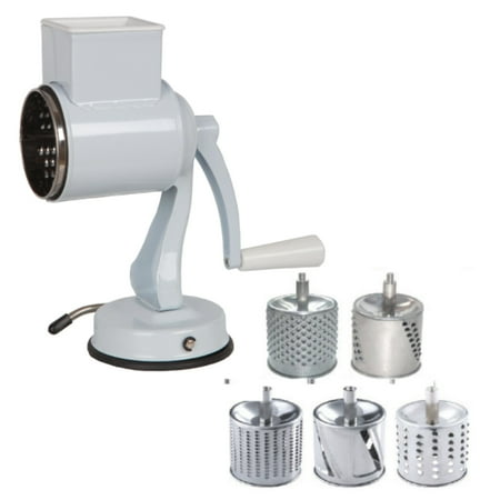 

Vegetable Cheese Grater Slicer Rotary Chopper Handheld Shredder Salad Slicer Multi-Use Manual Grater Grinder 5 Blades