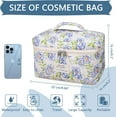 thumbnail image 2 of Large Makeup Bag, Cute Cosmetic Bag for Women Girls, Floral Coquette Aesthetic Toiletry Bag, Travel Make Up Organizer Bag (light blue), 2 of 12