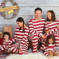 thumbnail image 3 of Christmas Family Matching Striped Sleepwear Outfits Cotton Pajamas Set XMAS Gift, 3 of 12