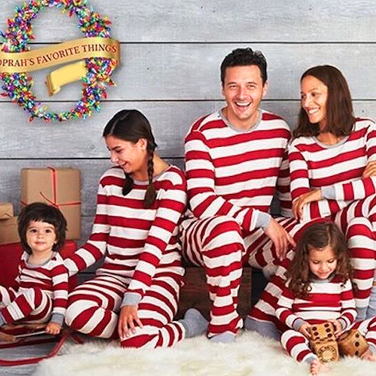 Haokaini Christmas Family Matching Striped Sleepwear Outfits Cotton Pajamas Set Xmas Gift Other