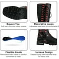 thumbnail image 3 of Dream Apparel Women's Motorcycle Riding Boots Knee High Boots Biker Boots Lace Up, 3 of 6