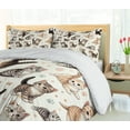 thumbnail image 3 of Ambesonne Cat Duvet Cover Set, Little Kittens Playful Poses, Queen, Off White Taupe and Grey, 3 of 6