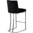 thumbnail image 3 of HomeStock Modern Muse Contemporary Velvet Upholstered Counter Stool with Polished Metal Legs, 16" W x 19.5" D x 36.5" H, Ideal for Bar or Pub Tables-Color:Black and Chrome, 3 of 10