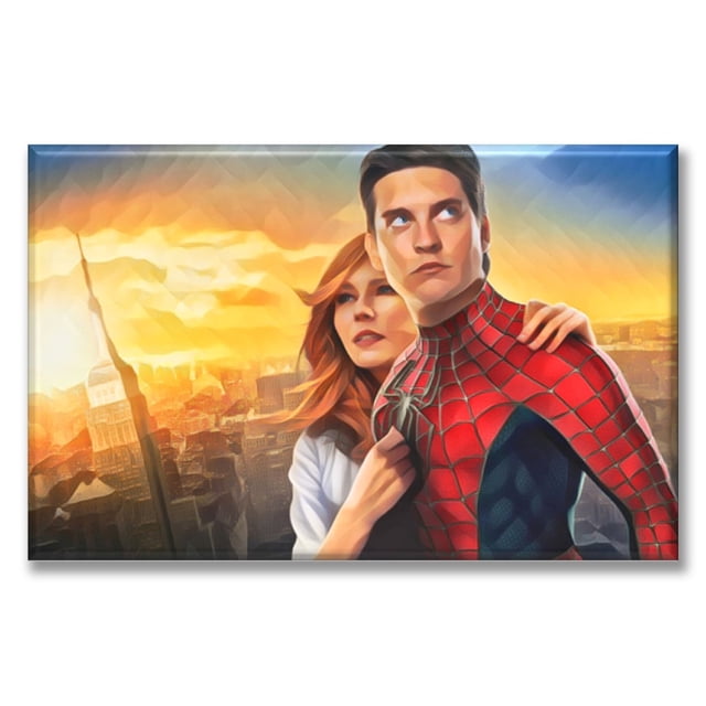 Cuadro Canva Listo Para Colgar Tipo Galería Spiderman Y Mary Jane 60X90 cm Pixtreats