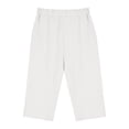 thumbnail image 3 of Favoffer Big Girls Pants Linen Cotton Smocked High Waist Loose Fit Wide Leg Capri Bottoms With Pockets Casual Long Trousers for Daily Wear 4-14Y, 3 of 8