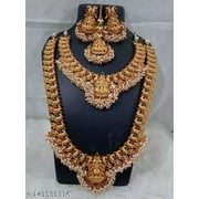 FIRST RAY MART Beautiful Antique Temple Necklace Set /Indian Women Jewellery Gold Plated Fashion Jewelry/Designer Pearl Necklace / Wedding Wear Bridal Gift