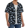 thumbnail image 4 of Wukai Gothic Skull Men's Casual Short-Sleeve Button Down Shirt - Lightweight Summer Dress Shirt for Daily Wear-X-Large, 4 of 7
