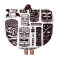 thumbnail image 1 of KDAGR 60 inch Round Beach Towel Blanket Mask Vintage Aloha Tiki Hawaii Tropical Bar Sign Sketch Travel Circle Circular Towels Mat Tapestry Beach Throw, 1 of 2