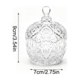 thumbnail image 3 of huayou Crystal Glass Candy Jar Decoration, Clear Diamond Cut Canister with Round Knob Lid, Decorative Storage Container for Tabletop Home, 3 of 7