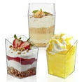 thumbnail image 3 of 24 Pcs Mini Dessert Cups with Spoons 3oz Square Clear Plastic Dessert Cups Reusable Parfait Appetizer Cups Washable Dessert Serving Cups for Dessert Pudding Mousse Yogurt Snacks Party, 3 of 9