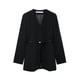 thumbnail image 5 of HH TRAF Otoño Moda Mujer Manga Larga Un Solo Pecho Casual Abrigo Mujer Chaqueta Cuello En V Bolsillo Cinturón Decorado Blazer Casual, 5 of 5