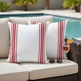 thumbnail image 4 of 2 Pack Outdoor Waterproof Throw Pillow Covers,Farmhouse Red Stripes Decorative Square Pillow Case Patio Pillowcases for Chair Couch Sofa 16x16in, 4 of 9
