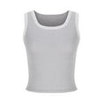 thumbnail image 3 of Besolor Women's Summer Crop Tank Top Lace Trim Sleeveless Basic Tee Shirts Casual Slim Fitted Going out Blouse, 3 of 5