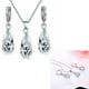 thumbnail image 5 of Conjunto de collar y pendientes, sencillo y moderno collar de pendientes de plata para bodas, aniversarios y fiestas, 5 of 10