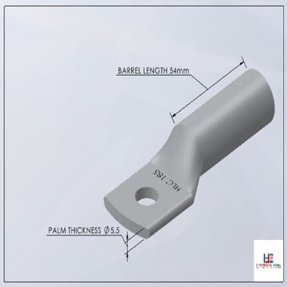 HLC Aluminum Lug | 185 mm² Wire Connector | Stud Hole | Heavy Duty Electrical Cable Lug | Crimp Type pack of 6