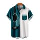 thumbnail image 3 of Camisas s Para Hombre Slim Fit Camisas hawaianas informales de verano para hombre, camisas de manga corta con botones estampados para la playa y bolsillo (Dark Blue, XXL), 3 of 5