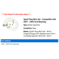 thumbnail image 2 of Spark Plug Wire Set - Compatible with 2001 - 2004 Ford Mustang 2002 2003, 2 of 2