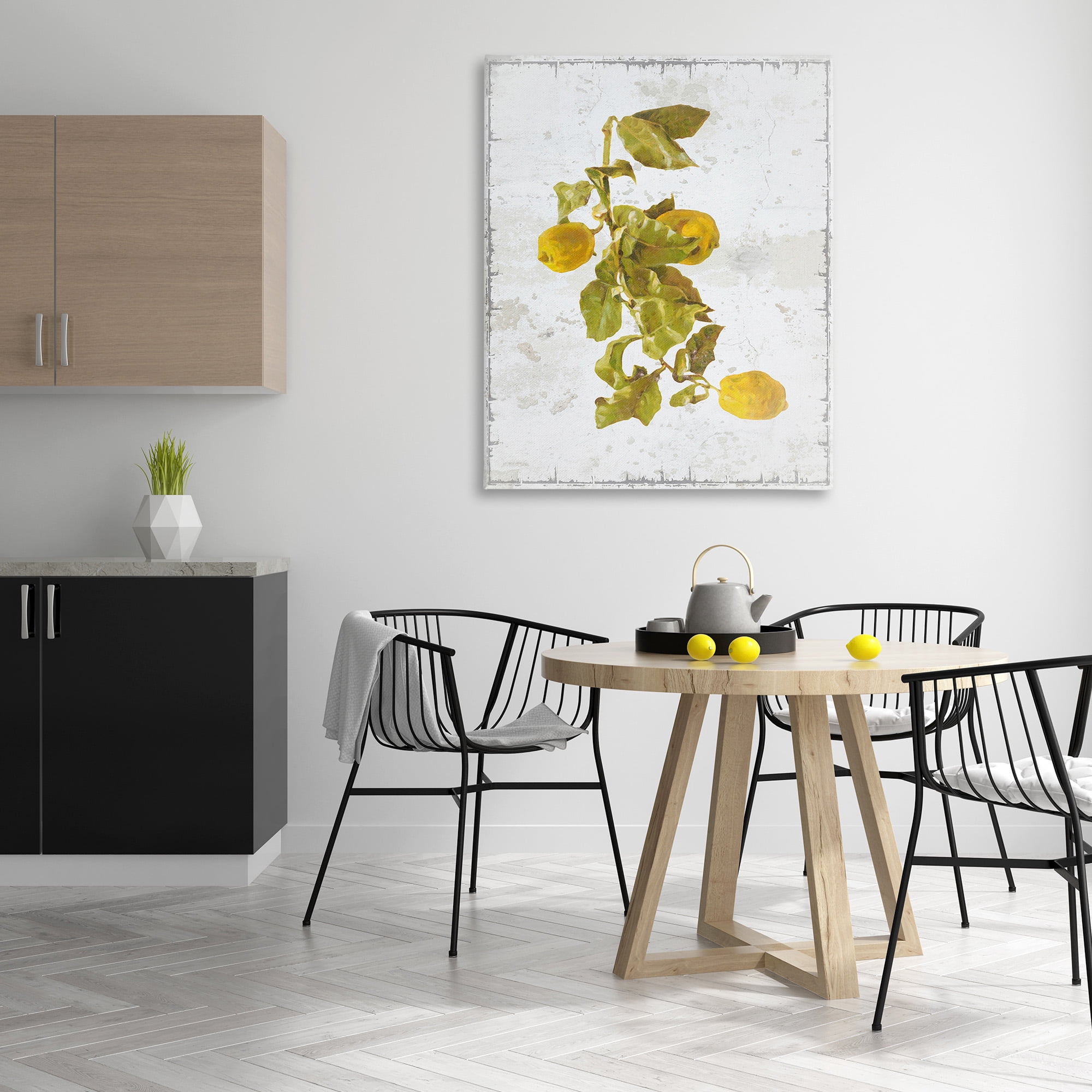 Stupell Industries Natural Lemon Fruits Food & Beverage Painting Gallery Wrapped Canvas Art Print Wall Art, 36 x 48